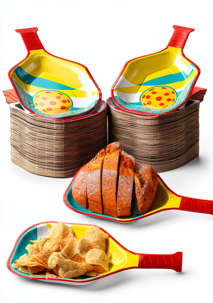 LemonRoad colorful paper food trays displayed with assorted snacks
