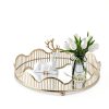WXLTSGM Gold Tiered Tray Modern Iron Glass Display-4