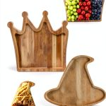 EHZYP Wood Halloween Tray Brown Art Deco Food Service-0