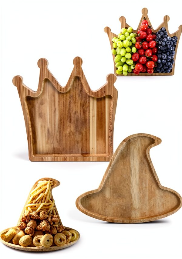 EHZYP Wood Halloween Tray Brown Art Deco Food Service-0