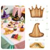 EHZYP Wood Halloween Tray Brown Art Deco Food Service-5