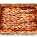 YRLSOTGE Hyacinth Storage Basket Rectangular Rustic Handle-0