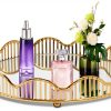 WXLTSGM Gold Tiered Tray Modern Iron Glass Display-0