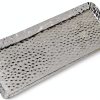 Metal Serving Tray ACKEIVTO Silver Rectangular Food Drink-0