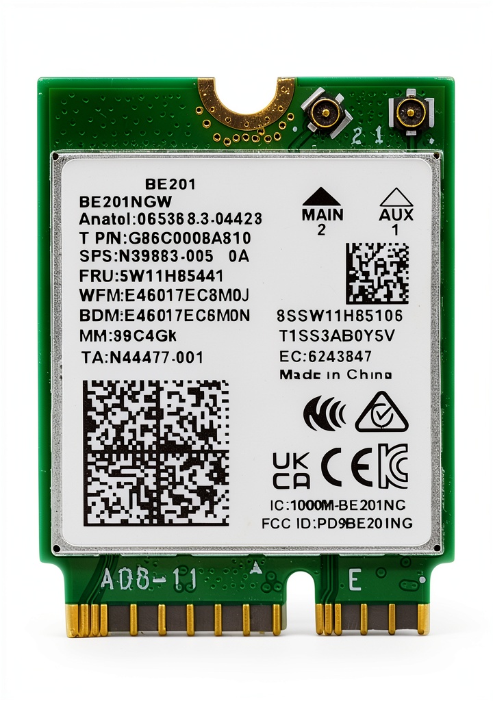 Installing HighZer0 Electronics Wi-Fi 7 Network Card for Laptops on a wooden desk