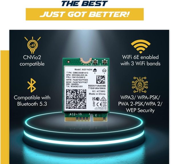 HighZer0 Electronics Wi-Fi 6E Network Card AX211NGWG-3