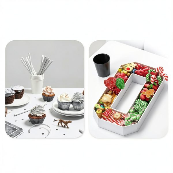 KAINSY White Food-Grade Cardboard JOY Letter Trays-6