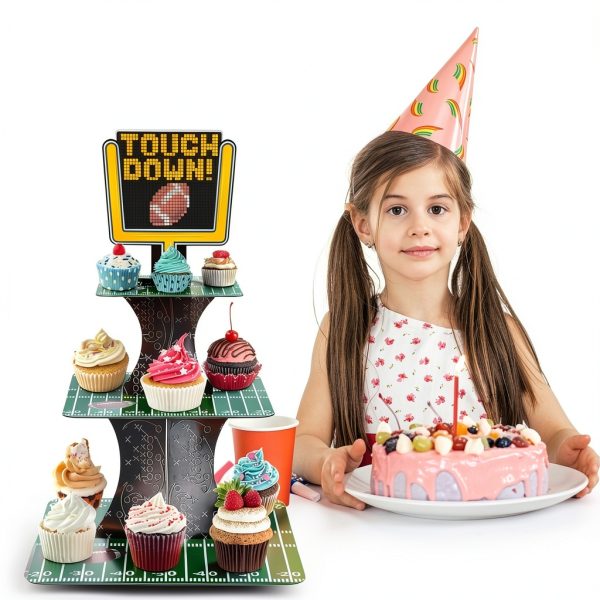 Football Cupcake Stand GuoZhiXin Square Tray-4