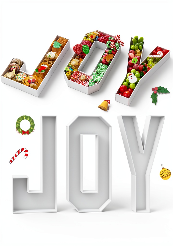 KAINSY JOY letter trays on a festive holiday table