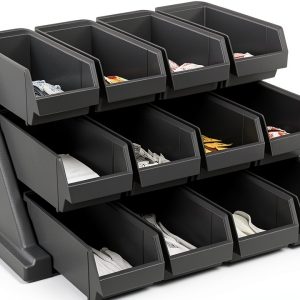 Cambro 12 Bin Kitchen Organizer Black Plastic-0