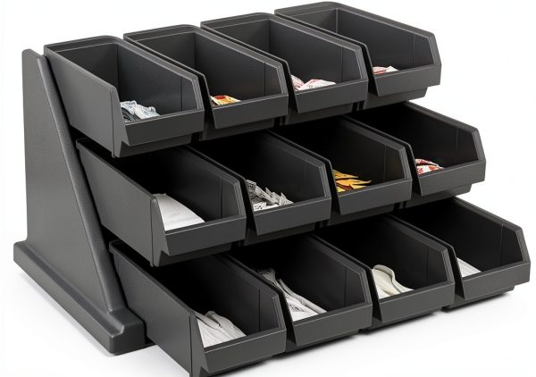 Cambro 12 Bin Kitchen Organizer Black Plastic-0