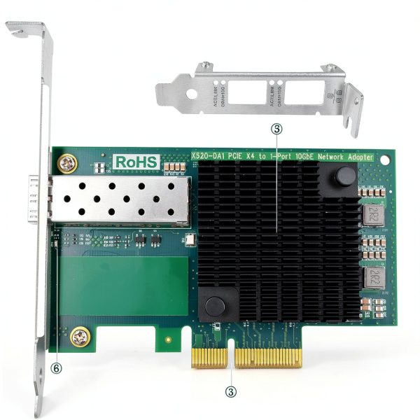 10Gbps SFP+ Ethernet Adapter LinksTek X520-DA1-6