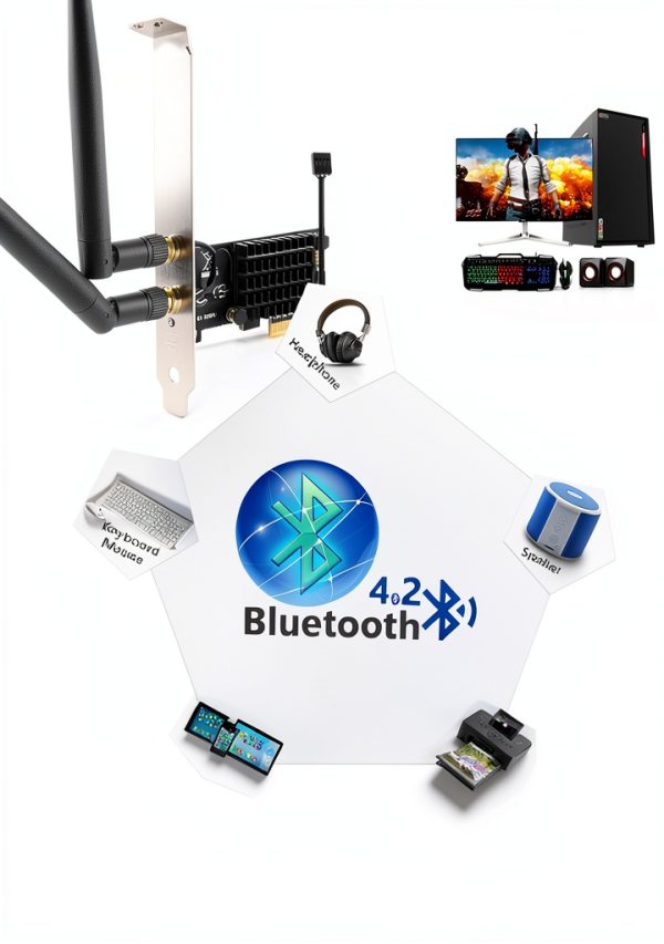 Ubit Intel Dual Band Wireless-AC 7265 WiFi Adapter for PC-3