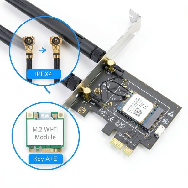 glotrends M.2 to PCIe WiFi Bluetooth Adapter-4