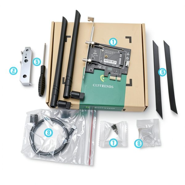 glotrends M.2 to PCIe WiFi Bluetooth Adapter-8