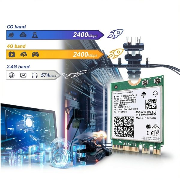 EDUP Intel AX210 Wi‑Fi 6E/7 M.2 Card 5400Mbps with Bluetooth 5.3-3
