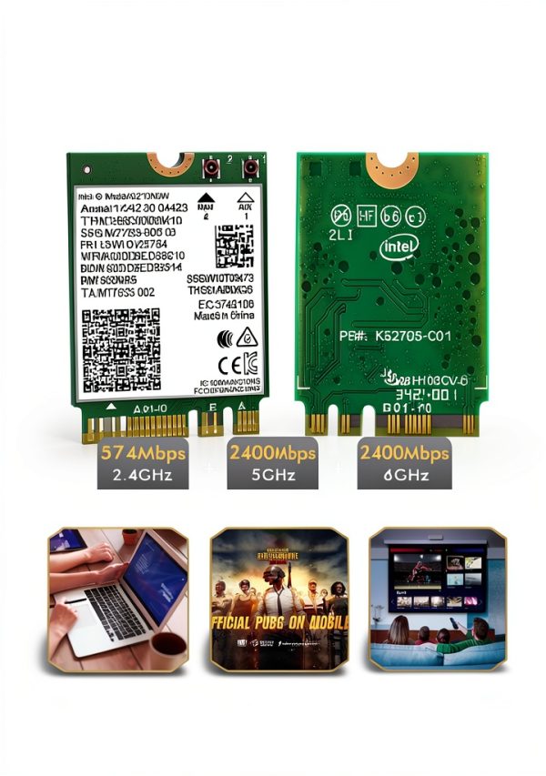 Intel Wi‑Fi 6E AX210 Wireless Card with Bluetooth 5.3 – NICGIGA M.2-2