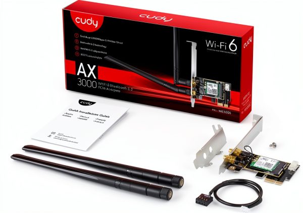 Cudy WE3000 WiFi 6 PCIe Card with Dual Antennas and Bluetooth 5.2-8