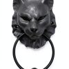 Ebros Faux Stone Door Knocker Mystical Cheshire Cat Gargoyle 7.25"-0