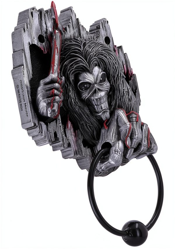 Iron Maiden Door Knocker Nemesis Now Resin Silver 21.5cm Hand‑Painted-3