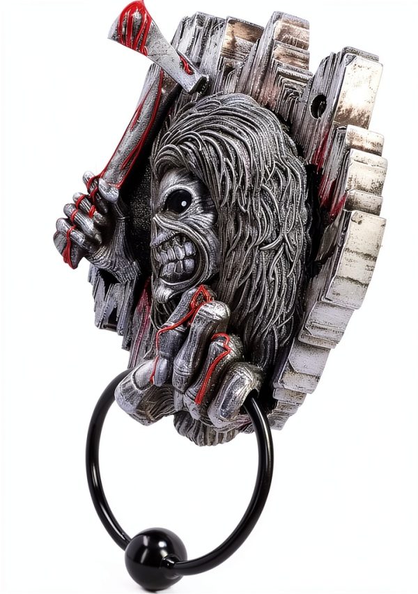 Iron Maiden Door Knocker Nemesis Now Resin Silver 21.5cm Hand‑Painted-1