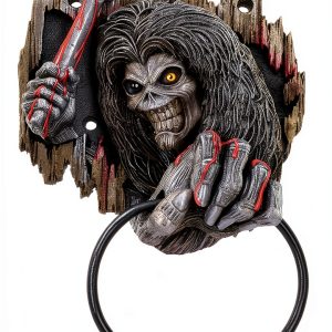 Iron Maiden Door Knocker Nemesis Now Resin Silver 21.5cm Hand‑Painted-0