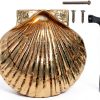 Michael Healy Scallop Door Knocker Brass Traditional Small Size-7
