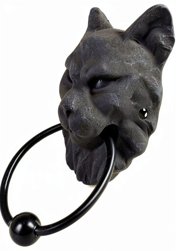 Ebros Faux Stone Door Knocker Mystical Cheshire Cat Gargoyle 7.25"-4