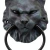 Ebros Faux Stone Door Knocker Mystical Cheshire Cat Gargoyle 7.25"-1