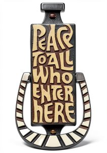 Peace to All Who Enter Here Door Knocker Terra Sancta Bronze-0
