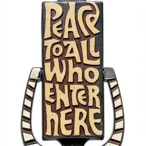 Peace to All Who Enter Here Door Knocker Terra Sancta Bronze-0