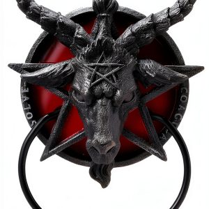 Nemesis Now Baphomet Door Knocker Black Resin 20.5cm Modern Style-0
