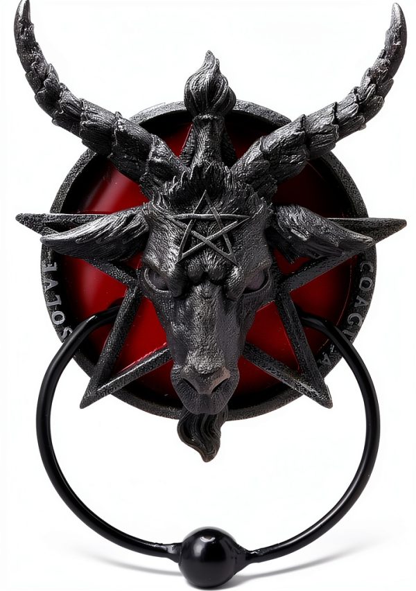 Nemesis Now Baphomet Door Knocker Black Resin 20.5cm Modern Style-0