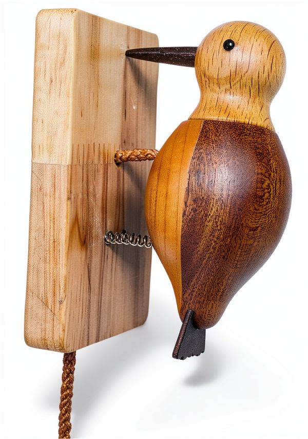 Handmade Wooden Woodpecker Door Knocker by Eaygeall Premium Wood-2