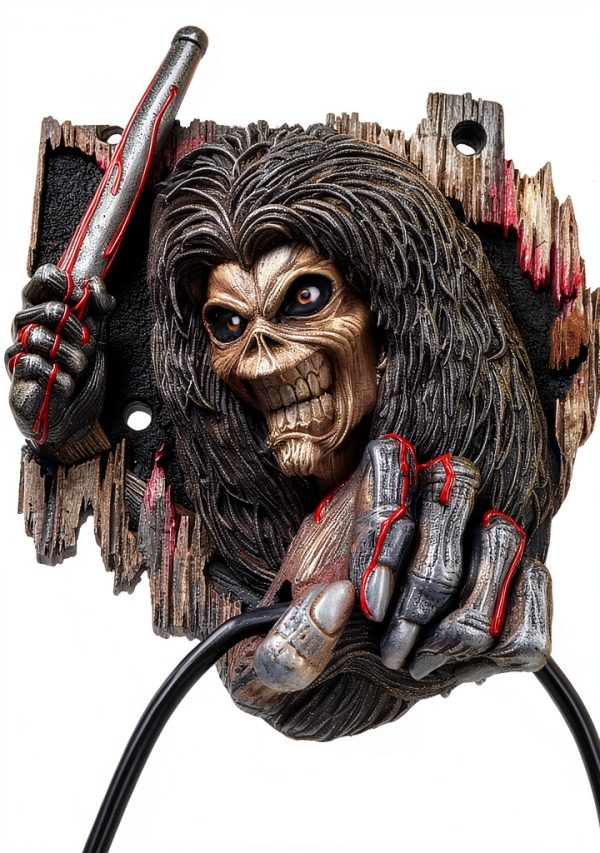 Iron Maiden Door Knocker Nemesis Now Resin Silver 21.5cm Hand‑Painted-4
