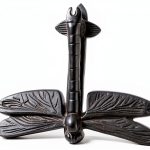 UD Cast Iron Dragonfly Doorknocker Matte Black 4x6x1 Inch-0