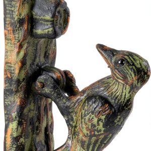 Woodpecker Door Knocker by Esschert Design Green Patina 6x4.3in-0