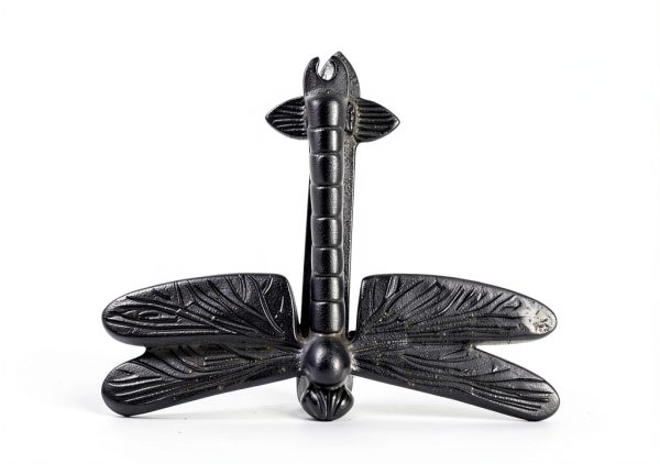 UD Cast Iron Dragonfly Doorknocker Matte Black 4x6x1 Inch-1