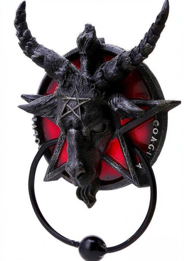 Nemesis Now Baphomet Door Knocker Black Resin 20.5cm Modern Style-1