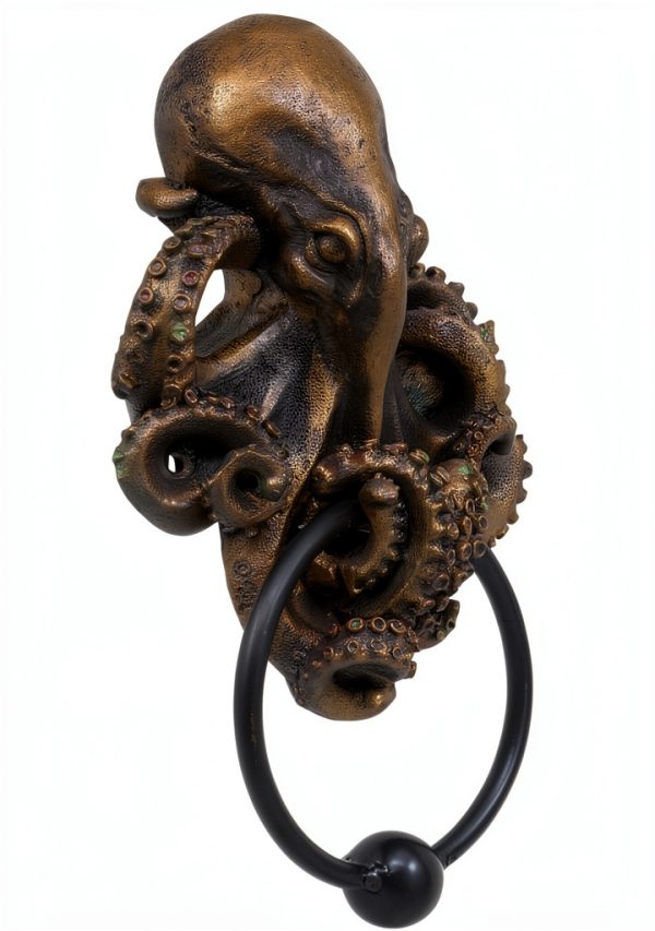 Pacific Giftware Nautical Gothic Mythical Sea Monster Deep Ocean Creature Octopus Kraken Cthulhu Decorative Door Knocker Wall Mount Polyresin Figurine 8.5" H-2