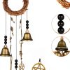 Maitys Witch Bells 2 Pieces Door Knob Hanger Witchcraft Decor Wind Chimes Positive Energy Decor Magic Home Protection Bells Handmade Clear Negative Energy Witch Door Knocker for Boho-2