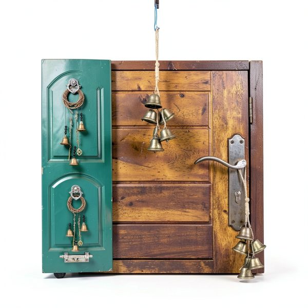 Maitys Witch Bells 2 Pieces Door Knob Hanger Witchcraft Decor Wind Chimes Positive Energy Decor Magic Home Protection Bells Handmade Clear Negative Energy Witch Door Knocker for Boho-6