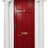 QCAA Solid Brass Door Knocker, 7", with 160 Degree Glass Len Door Viewer (UL Listed), Satin Nickel, 1 Pack-2