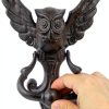 Owl Door Knocker by Earl Diamond Heavy Duty Cast Iron Rustic Black-3