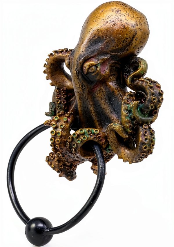 Pacific Giftware Nautical Gothic Mythical Sea Monster Deep Ocean Creature Octopus Kraken Cthulhu Decorative Door Knocker Wall Mount Polyresin Figurine 8.5" H-1