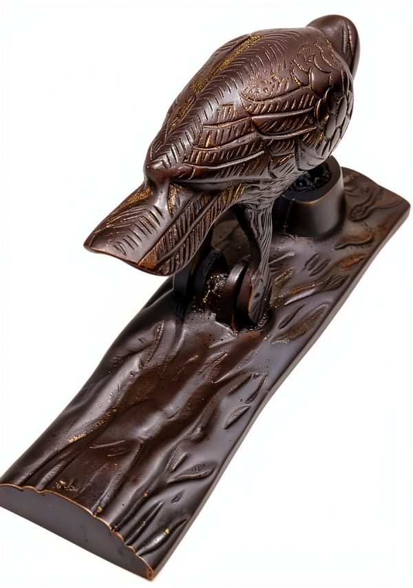 Renovators Supply Manufacturing Door Knockers for Front Door 6.5 in. Antique Brass Woodpecker Shaped Door Knocker with Mounting Hardware-5