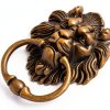 QWORK Antique Lion Head Bronze Door Knocker - Classic Vintage Design-1