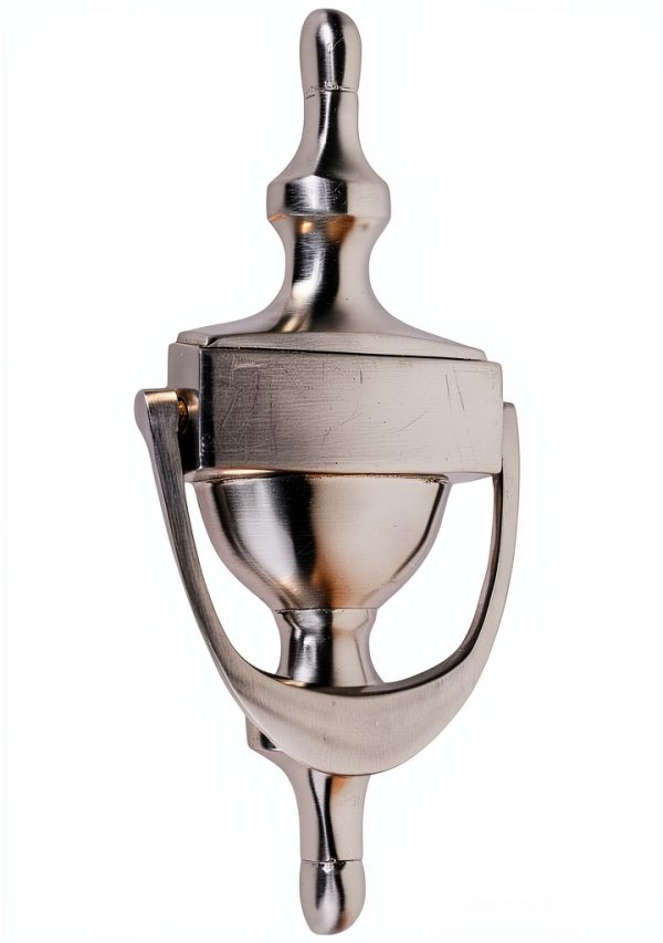 Solid Brass Door Knocker SKANDH Victorian Satin Nickel 8 Inch-2