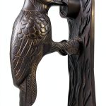 Renovators Supply Manufacturing Door Knockers for Front Door 6.5 in. Antique Brass Woodpecker Shaped Door Knocker with Mounting Hardware-0