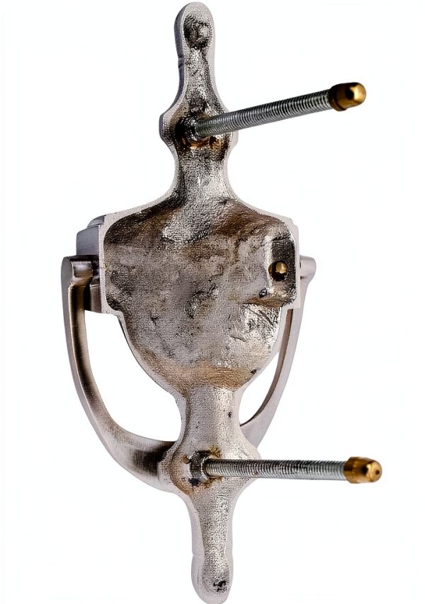 Solid Brass Door Knocker SKANDH Victorian Satin Nickel 8 Inch-3
